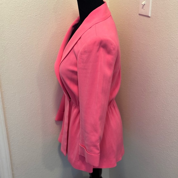 Alice + Olivia Pink Peplum Blazer Cinched Waist Wrap Size M - Picture 11 of 11
